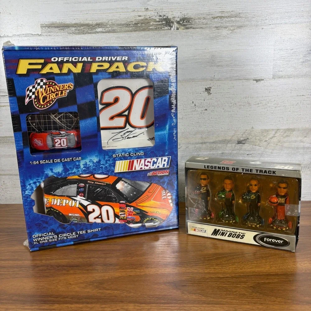 NASCAR Tony Stewart 2003 Winners Circle Fan Pack and‎ 2004 Mini Bobbleheads.